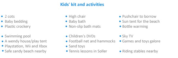 Kids' kit and activities