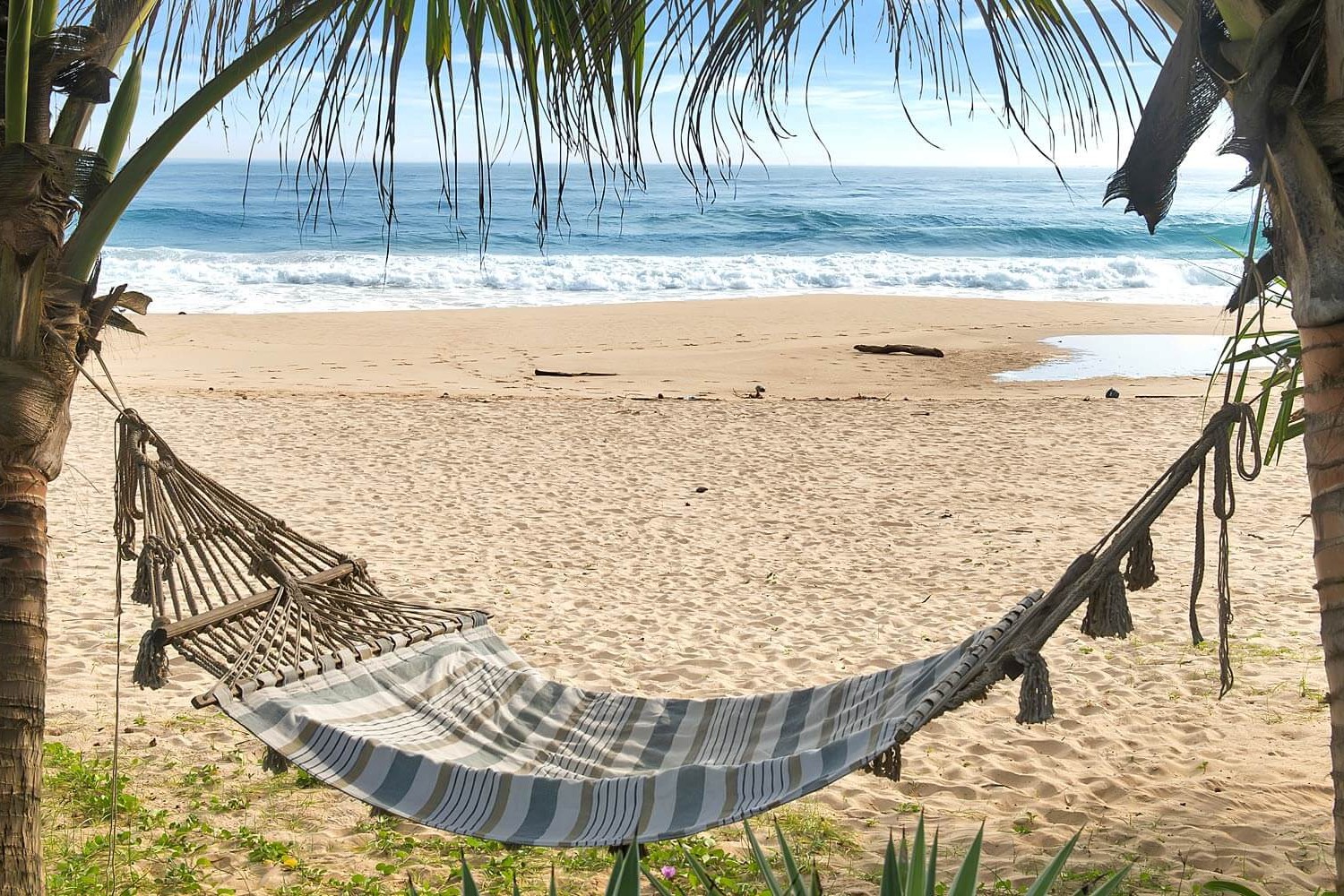 Hammock on beach in Sri Lanka