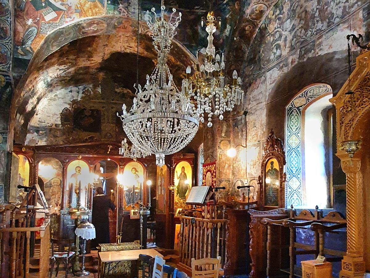 Kardamyli Greece church interior